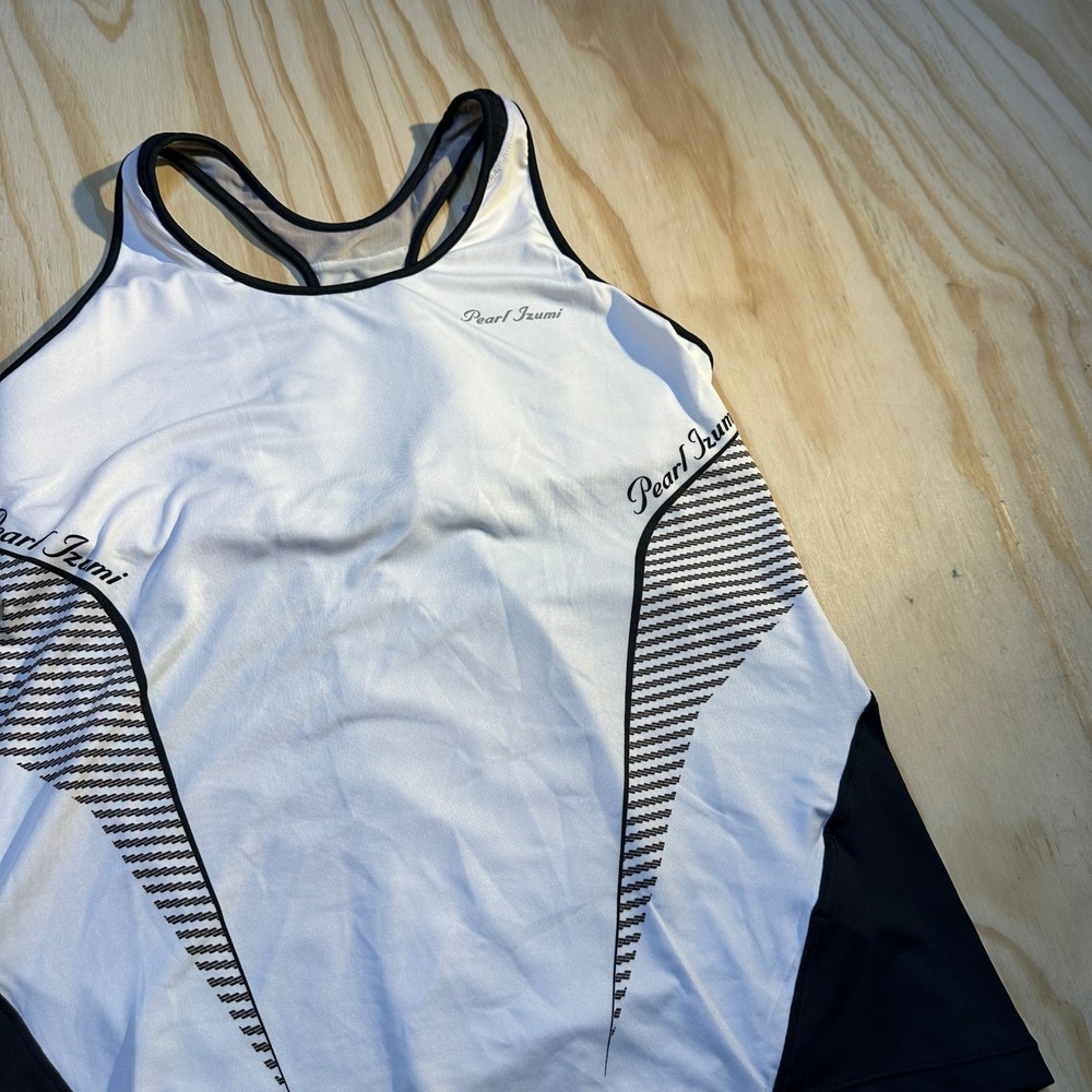 Pearl Izumi PRO Women XL White Black Cycling Running Athletic Tank Top